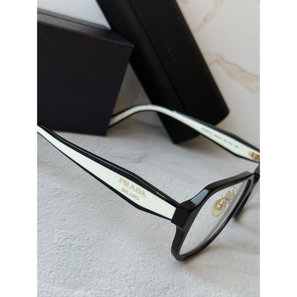 NEW Prada PR B07VD Black White Eyeglasses Frames
